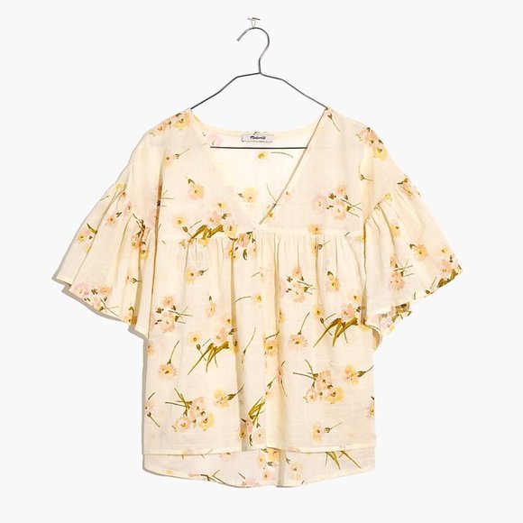 NWOT Madewell Flutter-Sleeve Rhyme Top in Floral Print - Picture 4 of 8